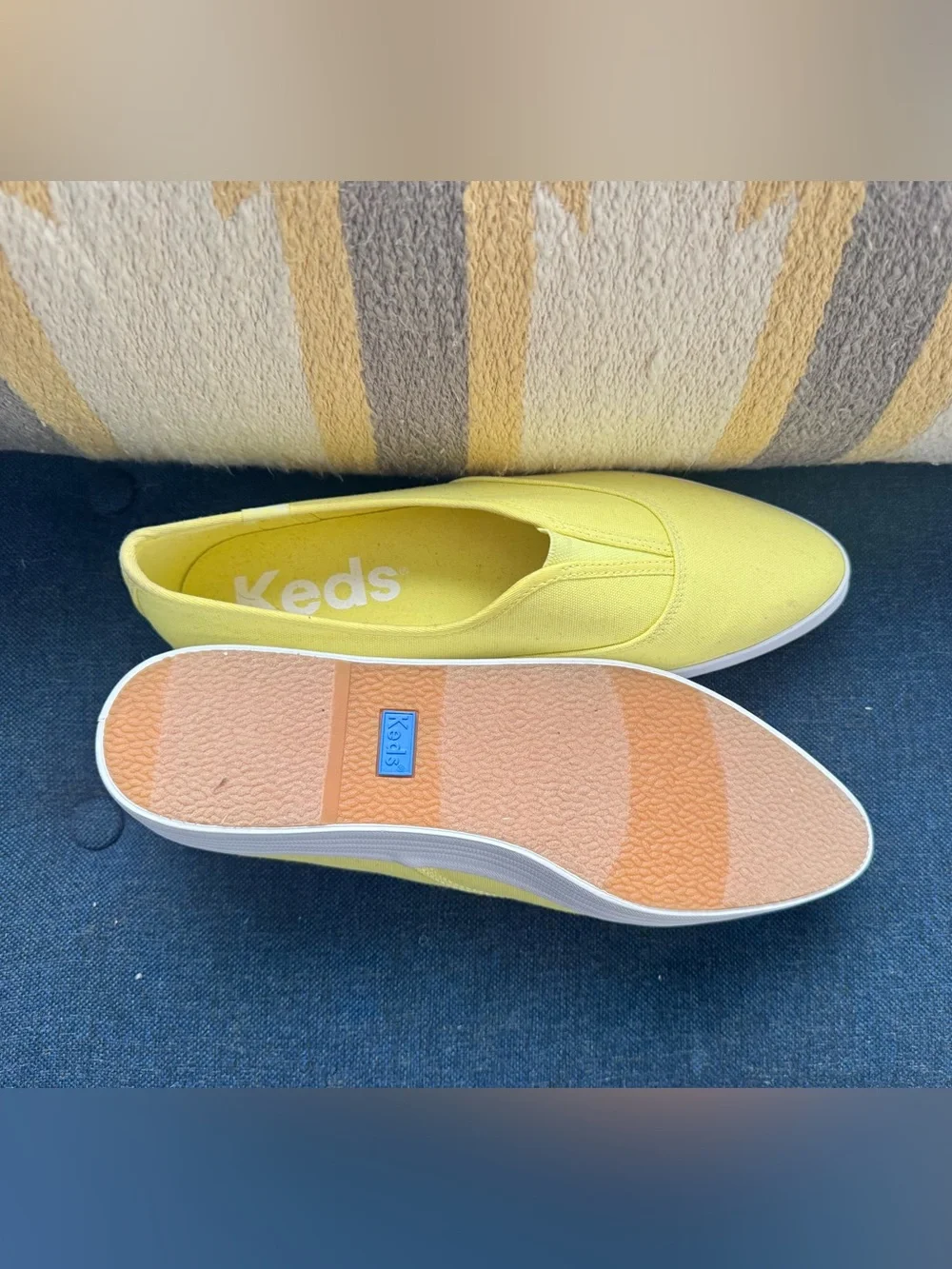 Keds Slip-On Canvas Sneakers - Yellow with White Sole